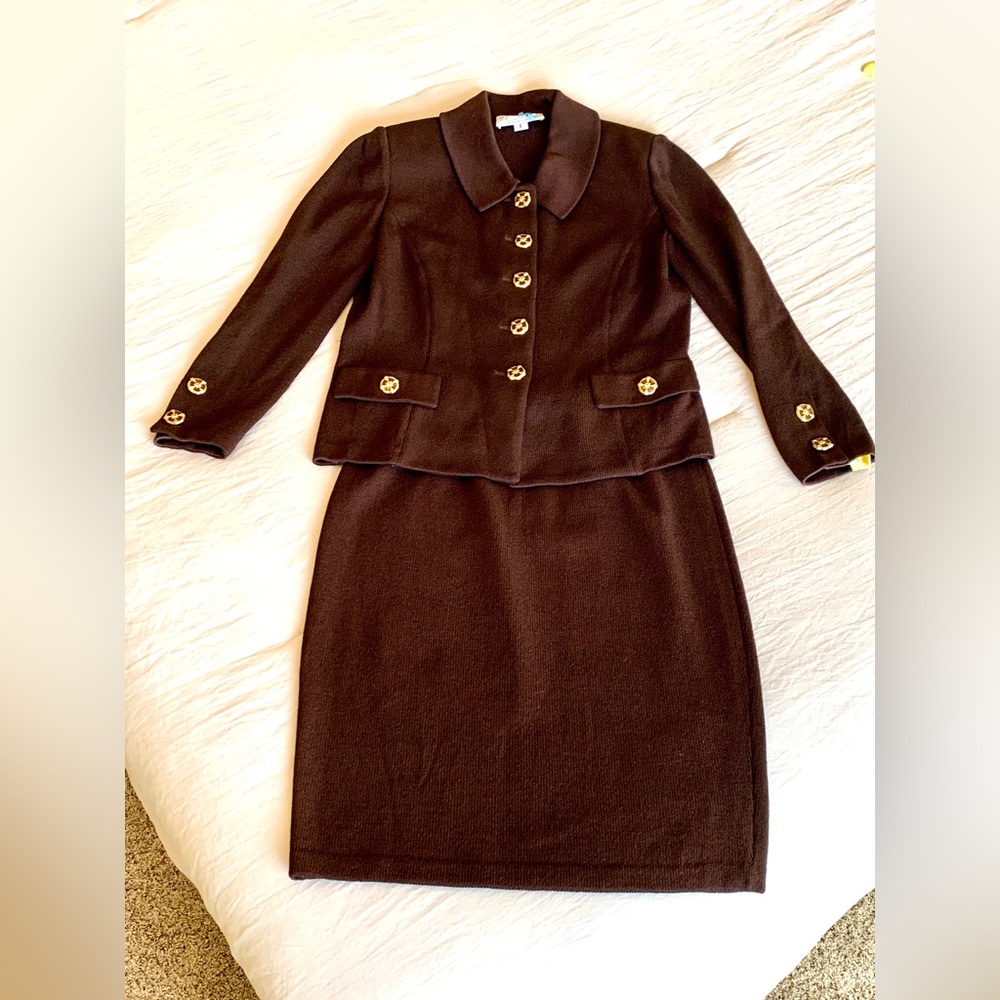 Vintage St. John 2-piece Suit-Chocolate Brown